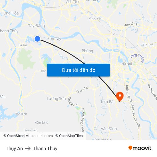 Thụy An to Thanh Thùy map