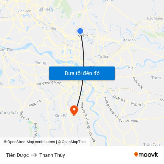 Tiên Dược to Thanh Thùy map