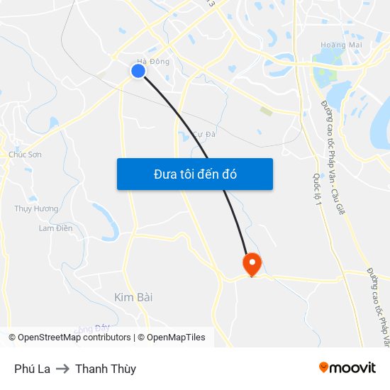 Phú La to Thanh Thùy map