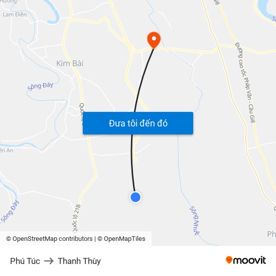 Phú Túc to Thanh Thùy map