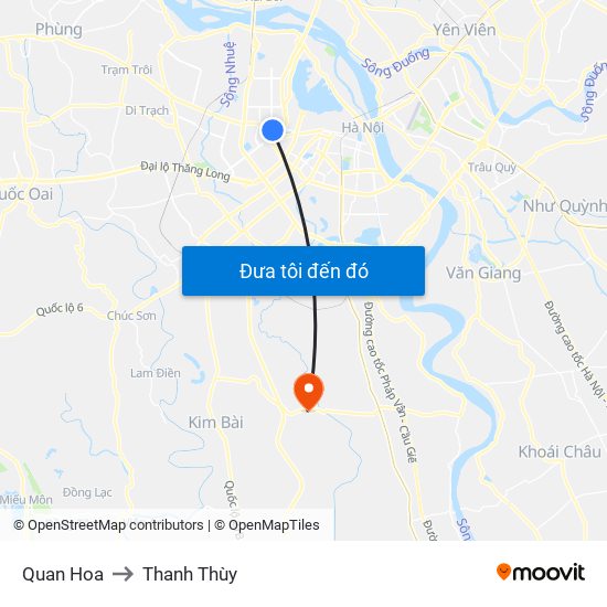 Quan Hoa to Thanh Thùy map