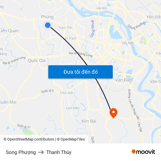 Song Phượng to Thanh Thùy map