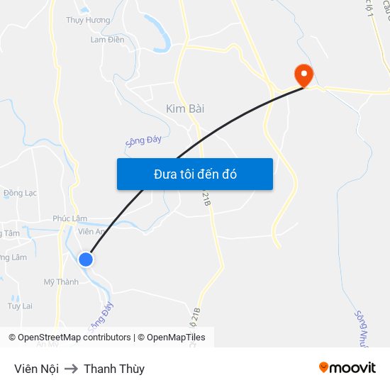 Viên Nội to Thanh Thùy map