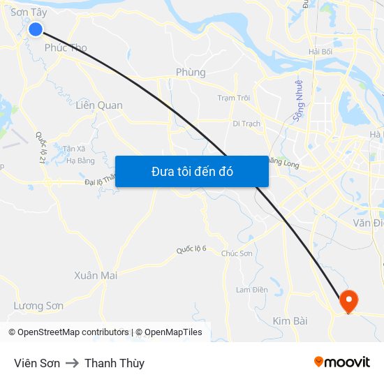 Viên Sơn to Thanh Thùy map
