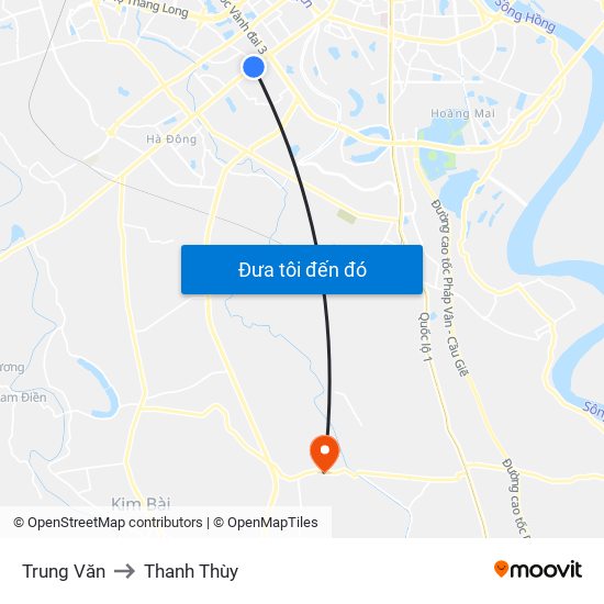 Trung Văn to Thanh Thùy map