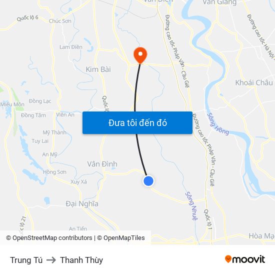 Trung Tú to Thanh Thùy map