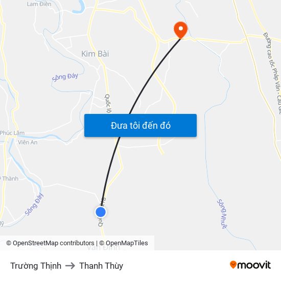 Trường Thịnh to Thanh Thùy map