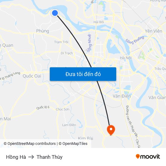 Hồng Hà to Thanh Thùy map