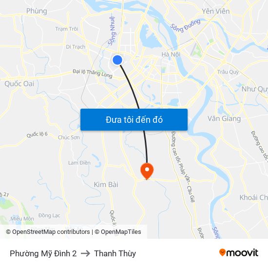 Phường Mỹ Đình 2 to Thanh Thùy map