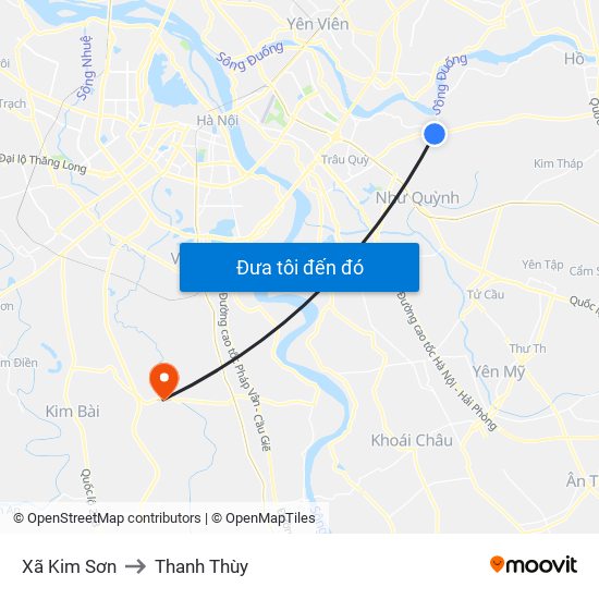 Xã Kim Sơn to Thanh Thùy map