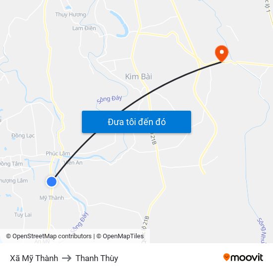 Xã Mỹ Thành to Thanh Thùy map