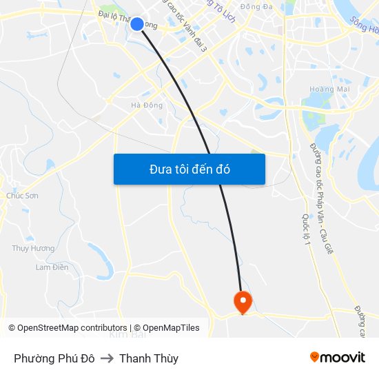 Phường Phú Đô to Thanh Thùy map