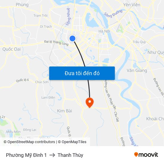 Phường Mỹ Đình 1 to Thanh Thùy map