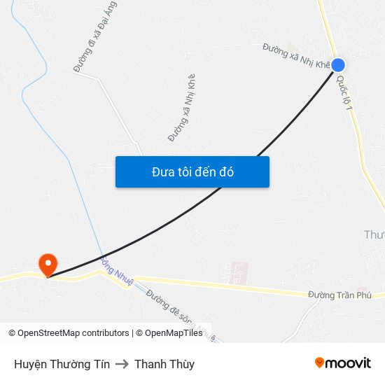 Huyện Thường Tín to Thanh Thùy map