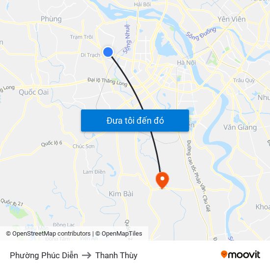 Phường Phúc Diễn to Thanh Thùy map