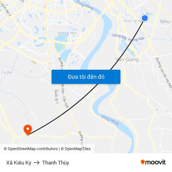 Xã Kiêu Kỵ to Thanh Thùy map