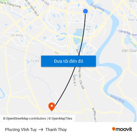 Phường Vĩnh Tuy to Thanh Thùy map