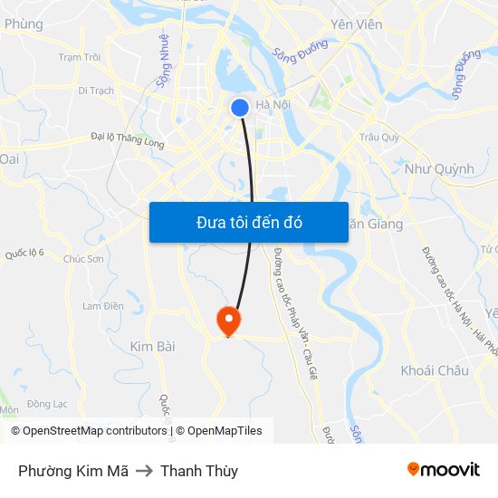 Phường Kim Mã to Thanh Thùy map