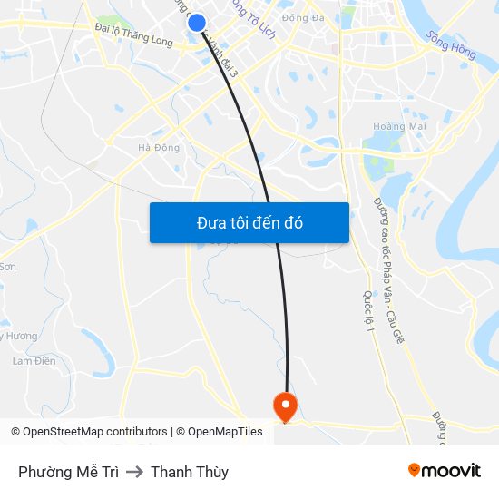 Phường Mễ Trì to Thanh Thùy map