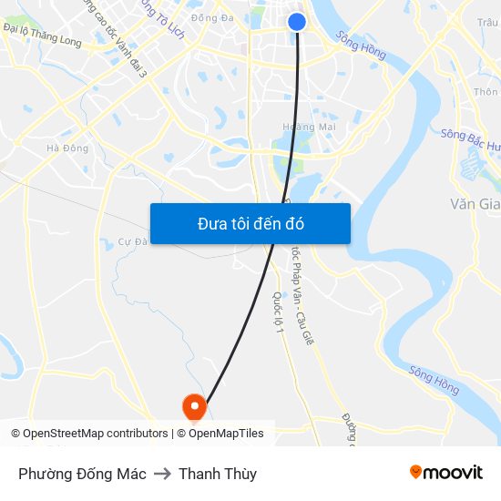 Phường Đống Mác to Thanh Thùy map