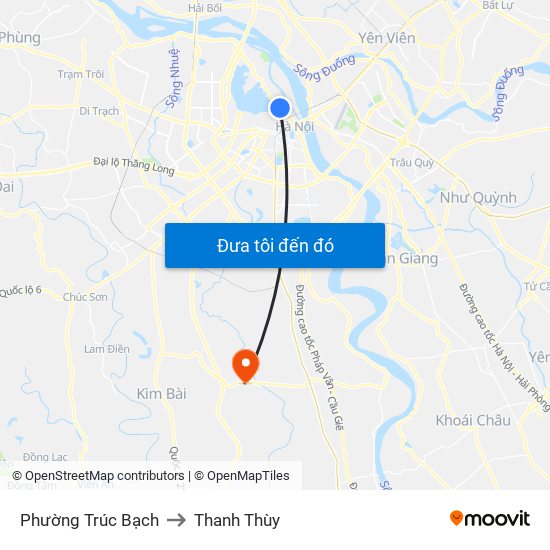 Phường Trúc Bạch to Thanh Thùy map