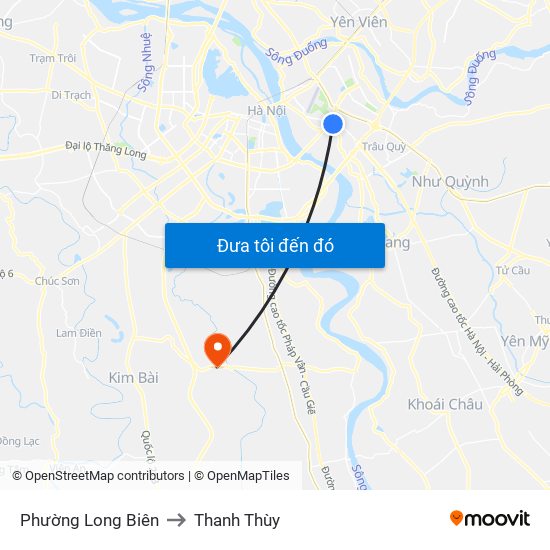Phường Long Biên to Thanh Thùy map