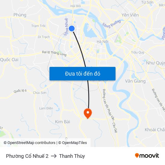 Phường Cổ Nhuế 2 to Thanh Thùy map
