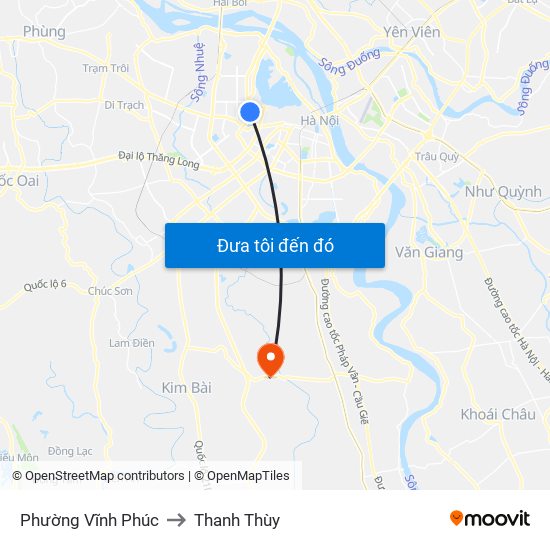 Phường Vĩnh Phúc to Thanh Thùy map