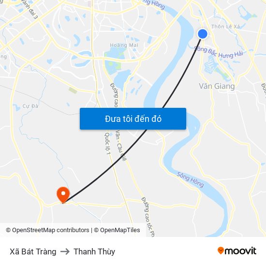Xã Bát Tràng to Thanh Thùy map