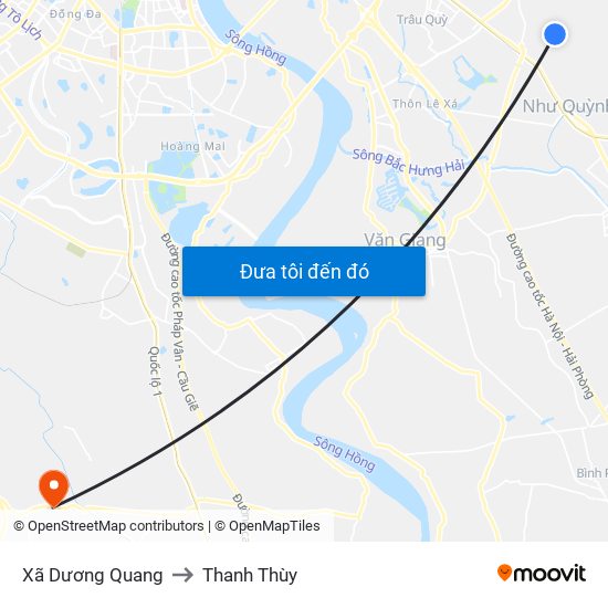 Xã Dương Quang to Thanh Thùy map