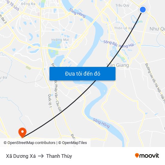 Xã Dương Xá to Thanh Thùy map
