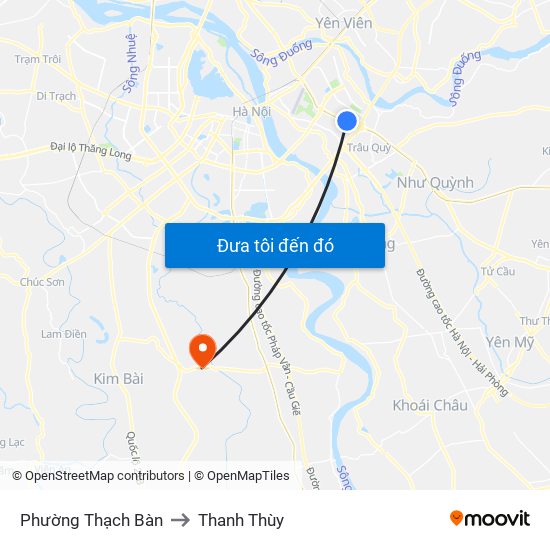 Phường Thạch Bàn to Thanh Thùy map