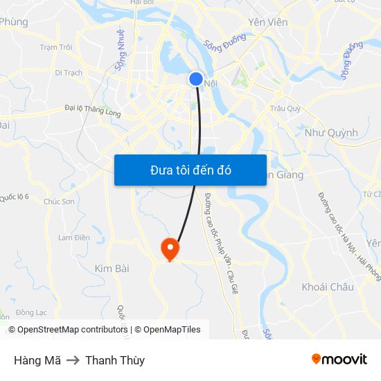 Hàng Mã to Thanh Thùy map