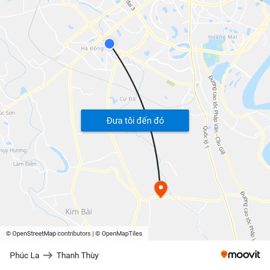 Phúc La to Thanh Thùy map