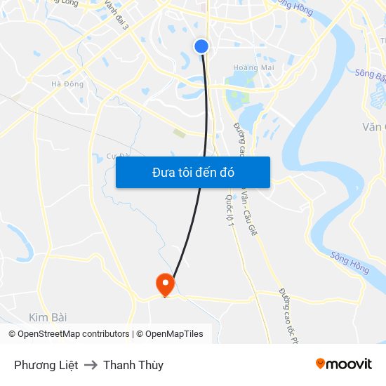 Phương Liệt to Thanh Thùy map