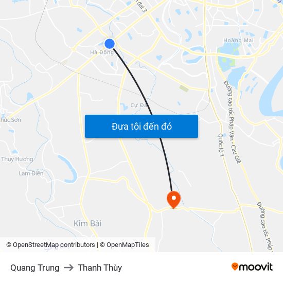 Quang Trung to Thanh Thùy map