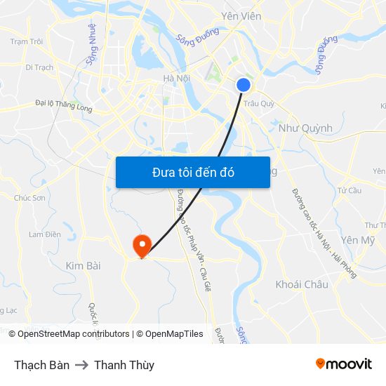 Thạch Bàn to Thanh Thùy map