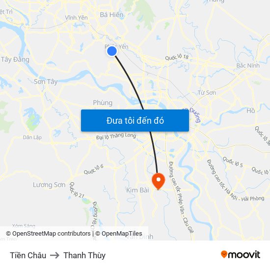 Tiền Châu to Thanh Thùy map