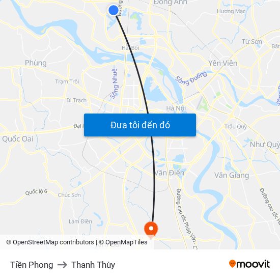 Tiền Phong to Thanh Thùy map