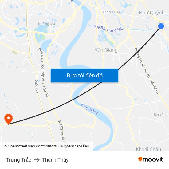 Trưng Trắc to Thanh Thùy map
