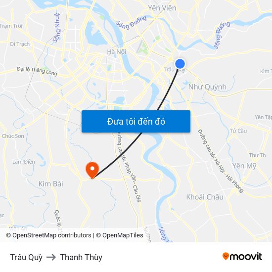 Trâu Quỳ to Thanh Thùy map