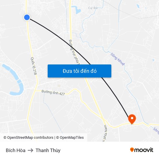 Bích Hòa to Thanh Thùy map
