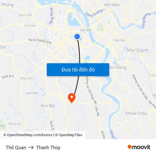 Thổ Quan to Thanh Thùy map