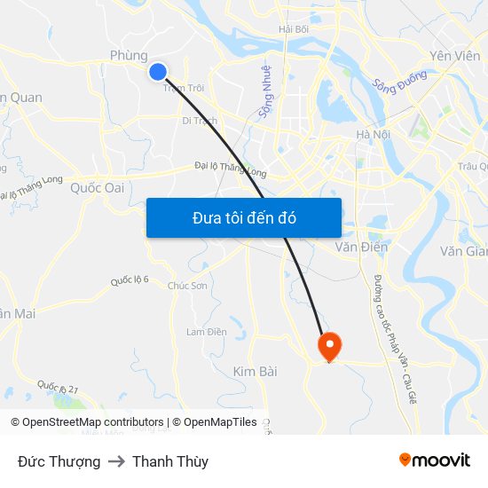 Đức Thượng to Thanh Thùy map