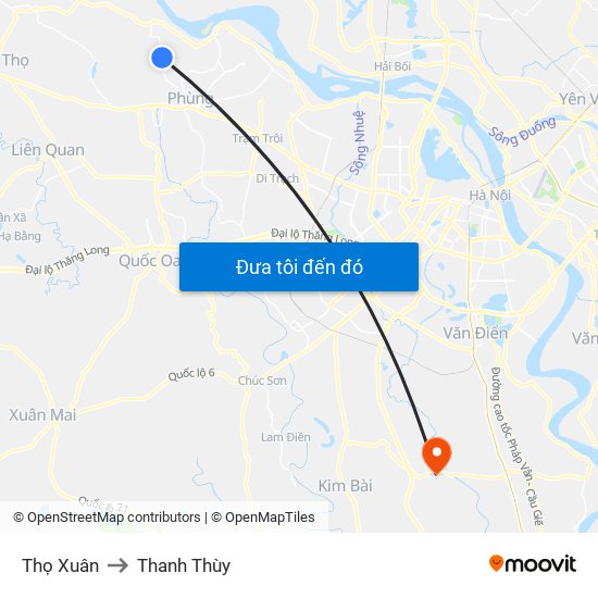 Thọ Xuân to Thanh Thùy map