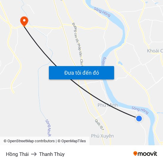 Hồng Thái to Thanh Thùy map