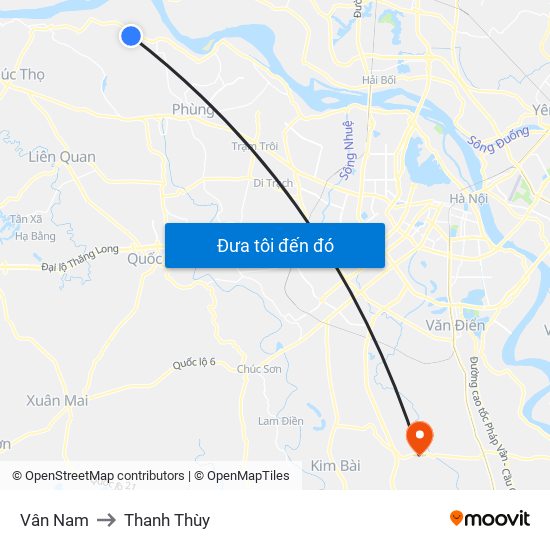 Vân Nam to Thanh Thùy map