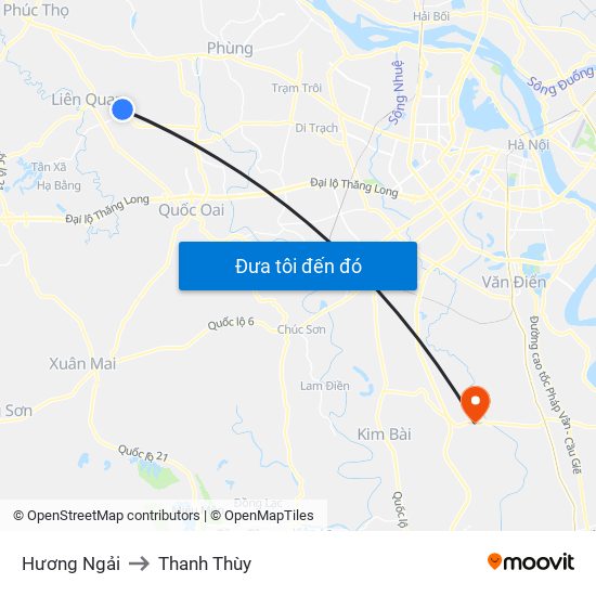 Hương Ngải to Thanh Thùy map