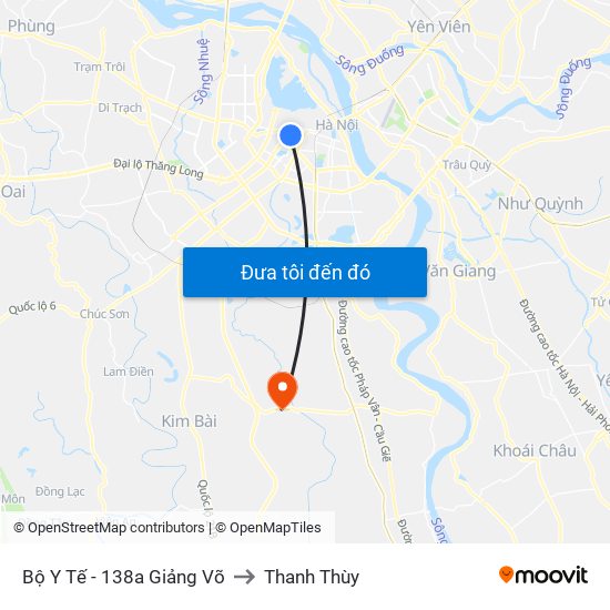 Bộ Y Tế - 138a Giảng Võ to Thanh Thùy map