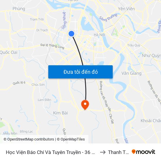 Học Viện Báo Chí Và Tuyên Truyền - 36 Xuân Thủy to Thanh Thùy map